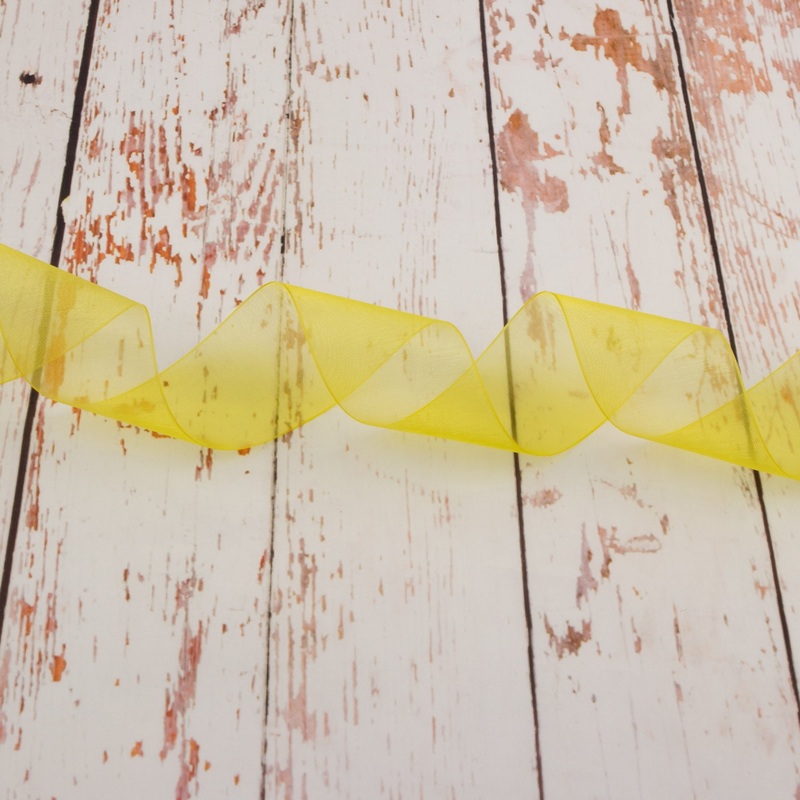38mm Organza Ribbon – Lemon