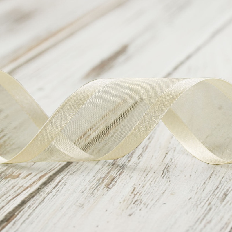 38mm Satin Edge Organza Ribbon – Ivory