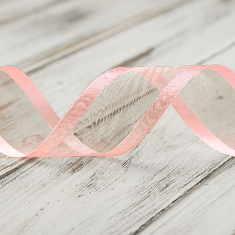 38mm Satin Edge Organza Ribbon – Light Pink