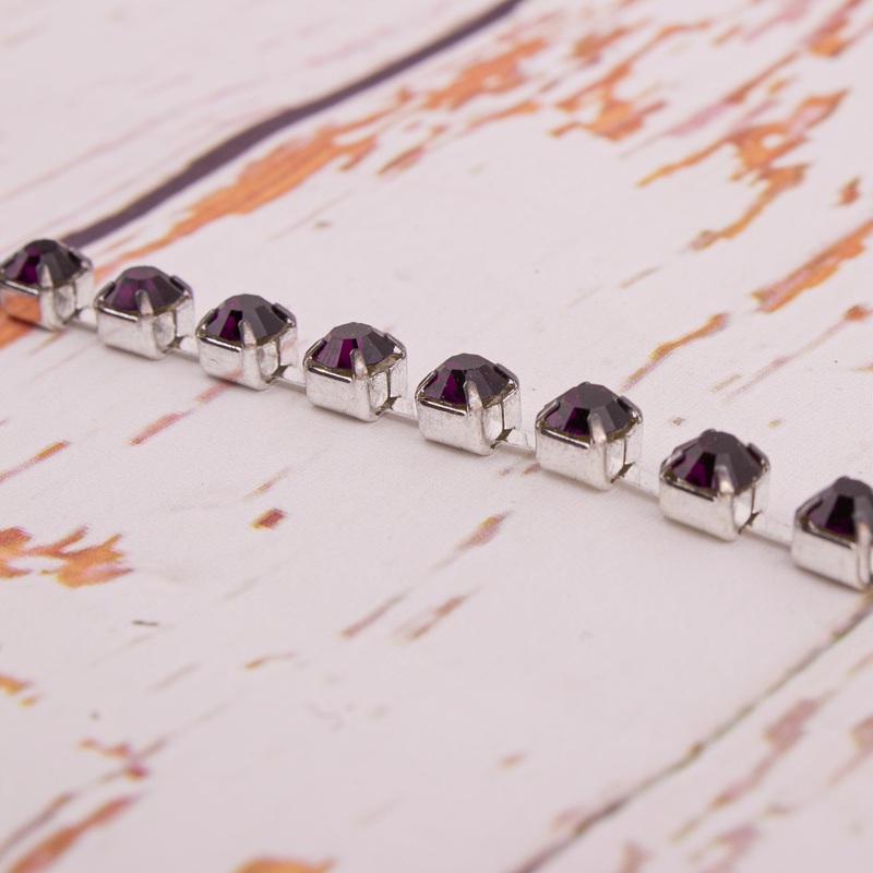 4.5mm Rhinestone Trim – Dark Purple