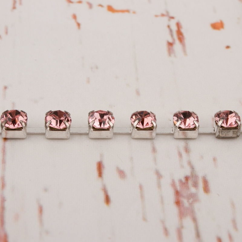 4.5mm Rhinestone Trim – Light Rose