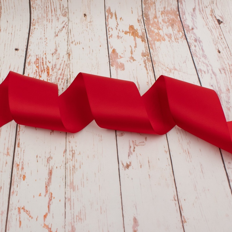 60mm Double Faced Satin Ribbon – Red