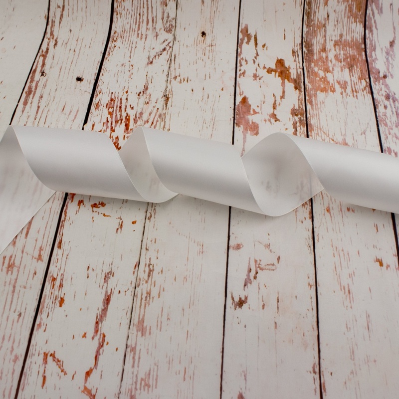 60mm Double Faced Satin Ribbon – White