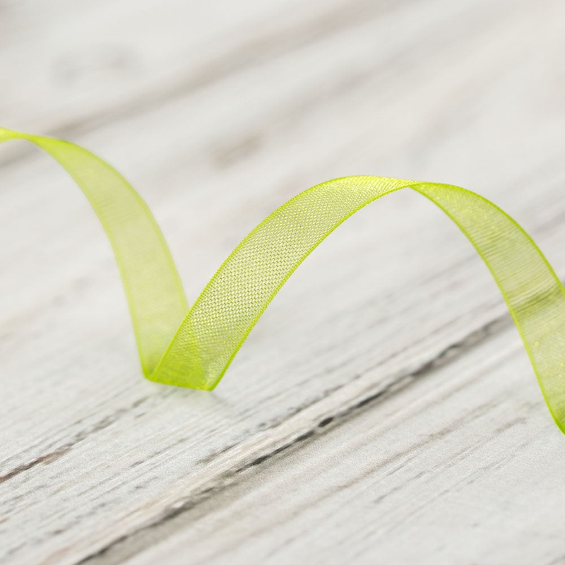 6mm Organza Ribbon – Apple Green