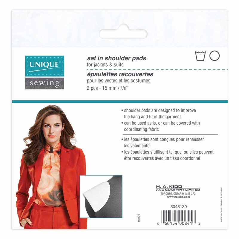UNIQUE SEWING Shoulder Pads Large White – 15mm () – 2pcs
