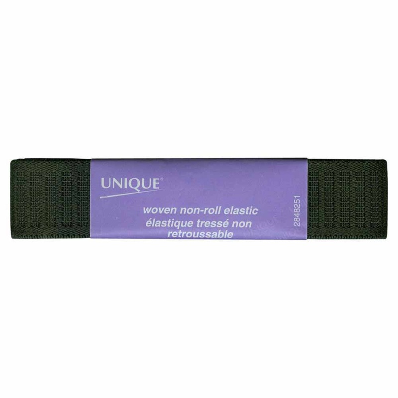 UNIQUE Woven Non-Roll Elastic 25mm x 0.9m – Black