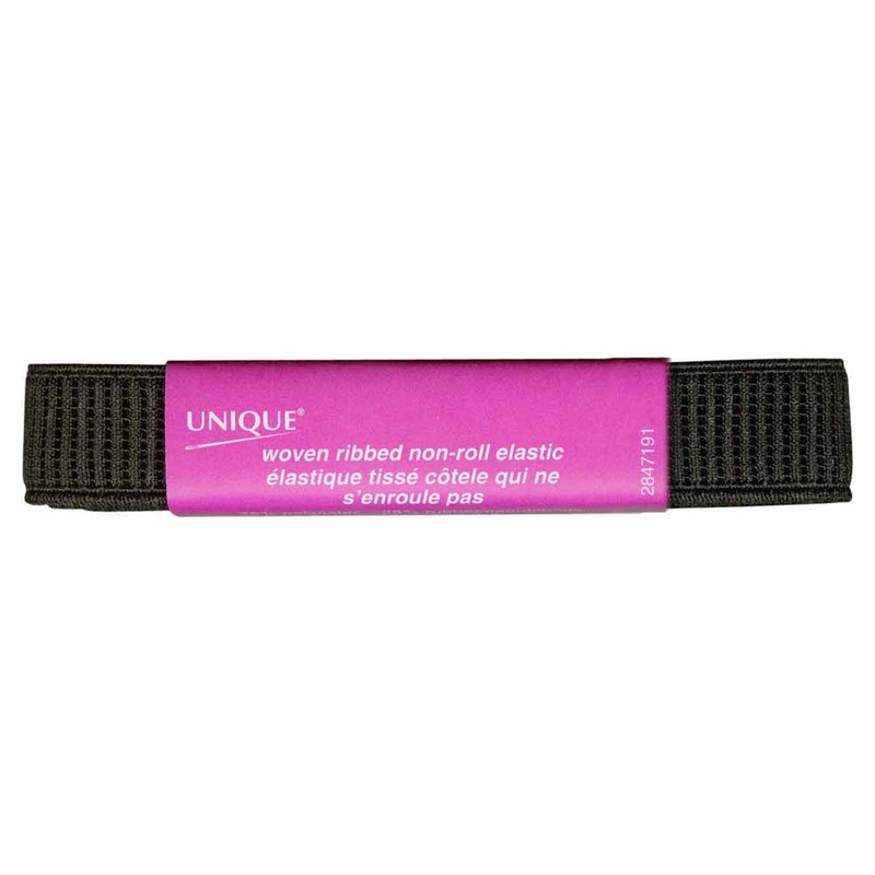 UNIQUE Woven Ribbed Elastic 19mm x 0.9m – Black