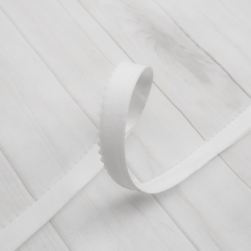 12mm Picot Elastic – White
