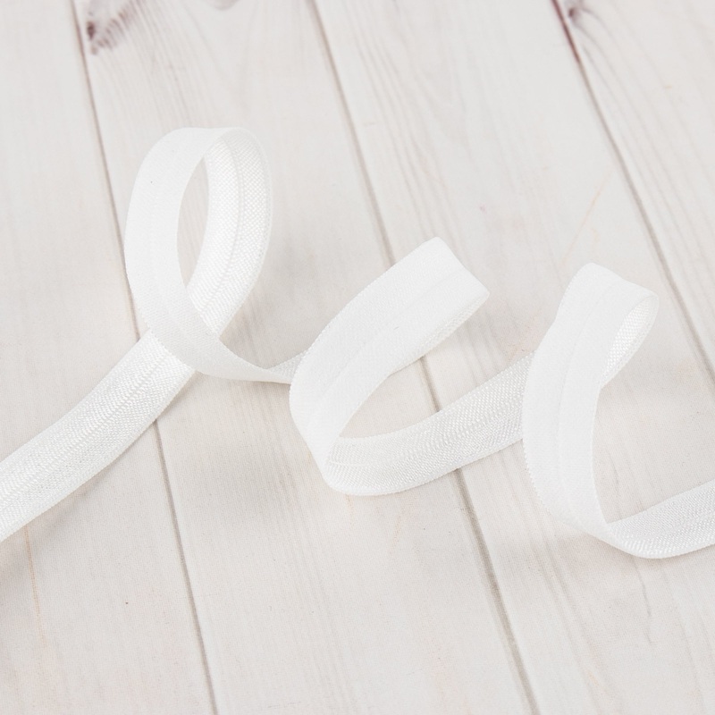 13mm Nylon/Spandex Folding Elastic – White