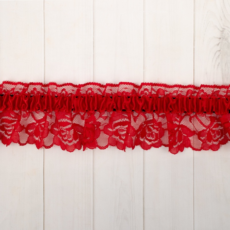 65mm Garter Belt Lace – Red