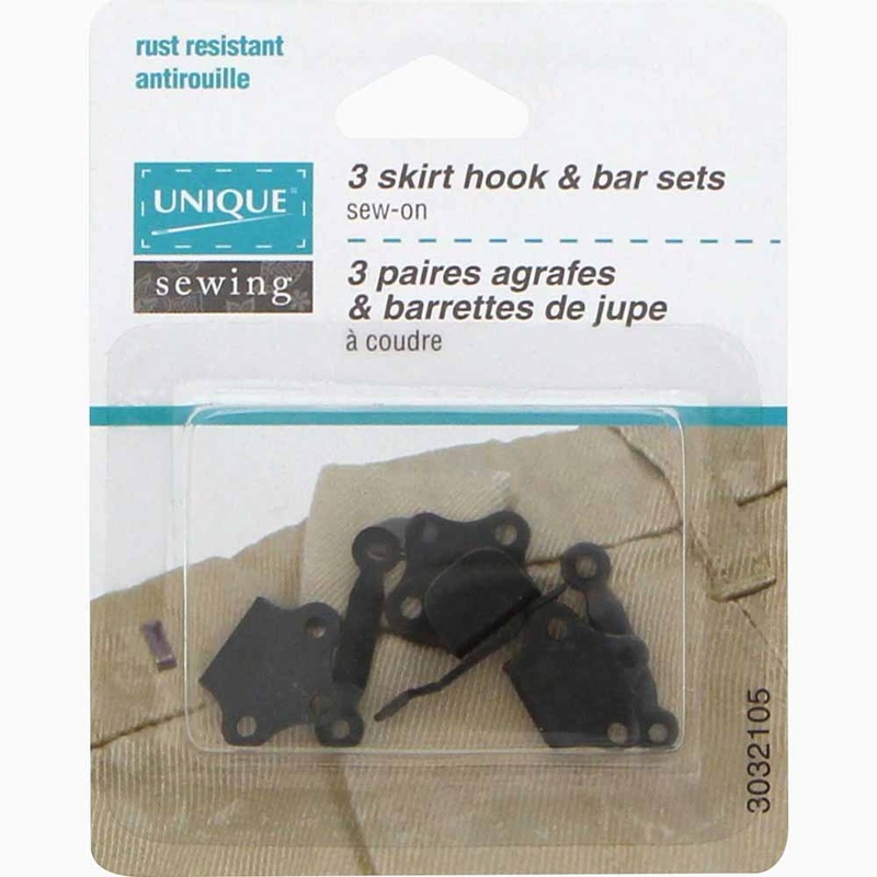 UNIQUE SEWING Skirt Hook & Bar Sets Black – 3 sets
