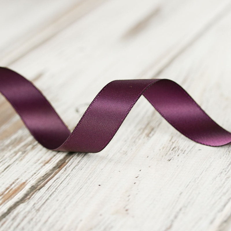 16mm Double Faced Satin Ribbon – Egg Plant