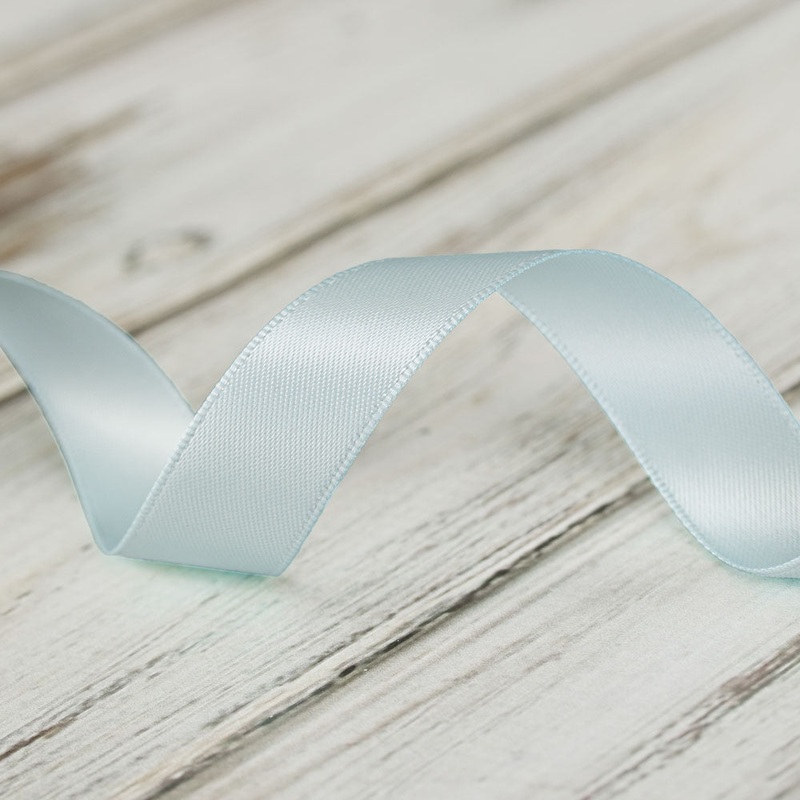 16mm Double Faced Satin Ribbon – Light Blue