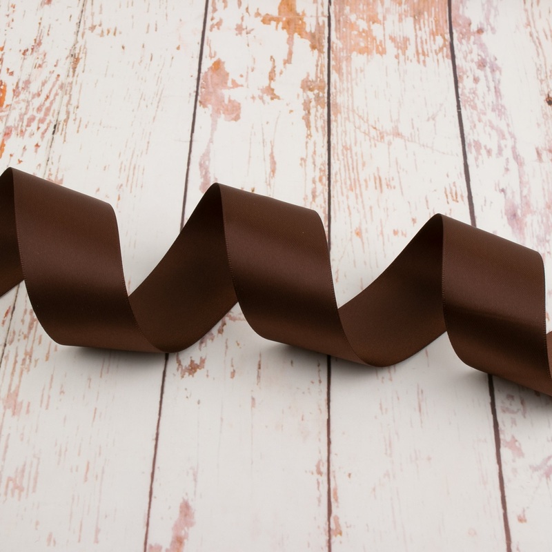 38mm Double Faced Satin Ribbon – Chocolate