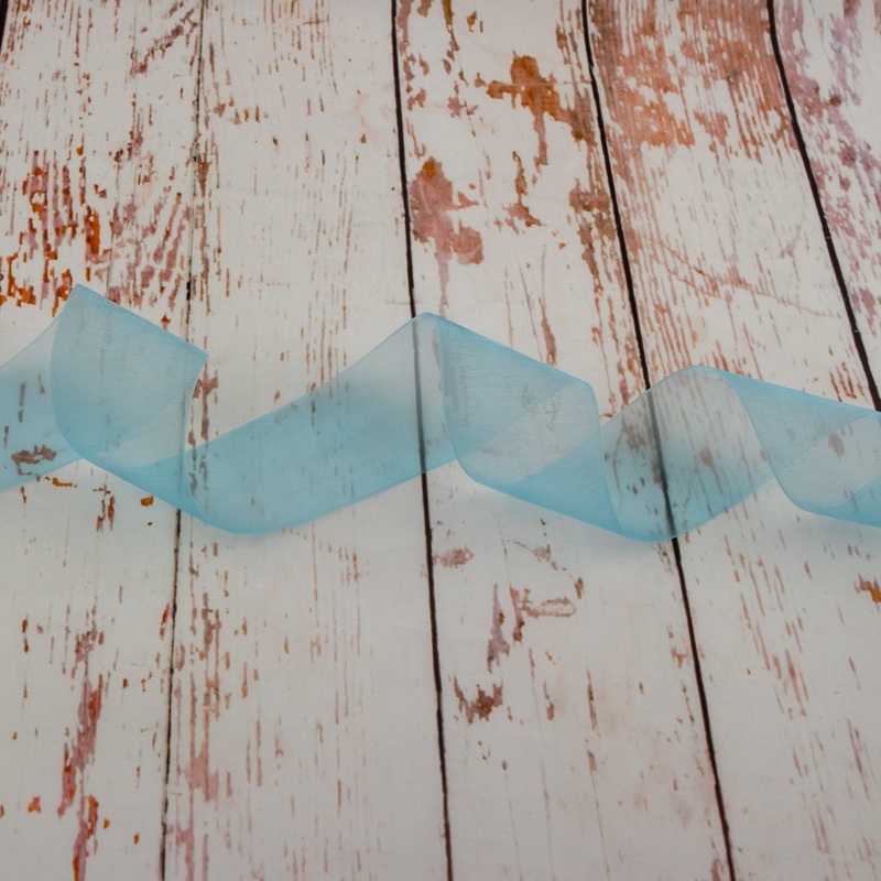 38mm Organza Ribbon – Light Blue