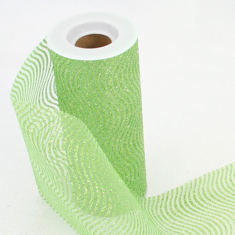 Waves Glitter Tulle Spool 6 – Lime