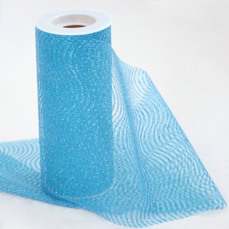 Waves Glitter Tulle Spool 6 – Turquoise