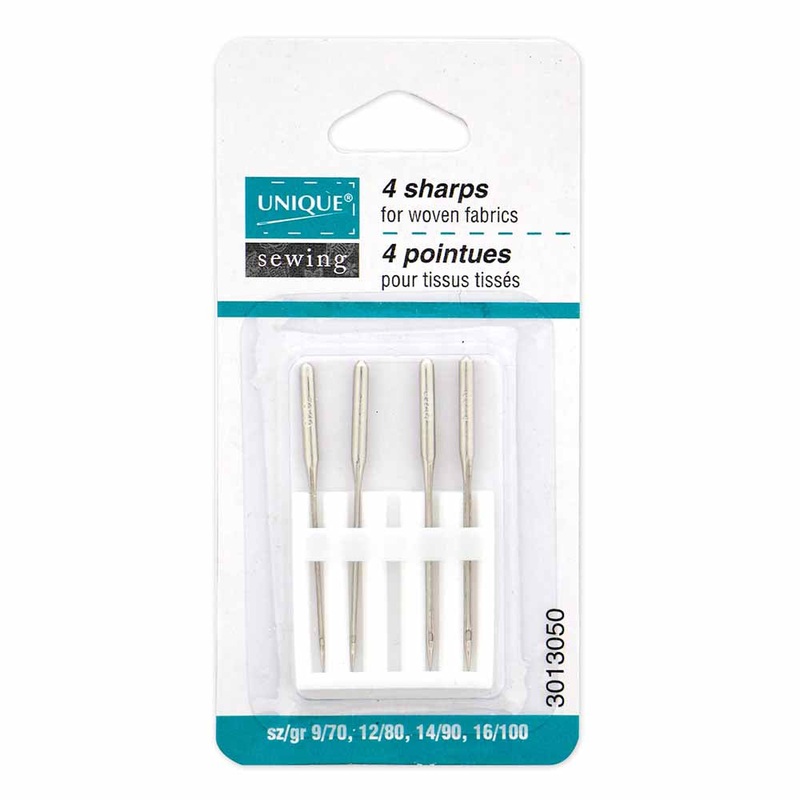 UNIQUE SEWING Sharps Needles Asst. 70/10,80/12,90/14,100/16 – 4 count