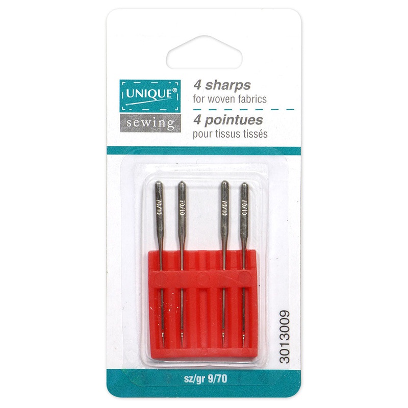 UNIQUE SEWING Sharps Needles – size 70/9 – 4 count