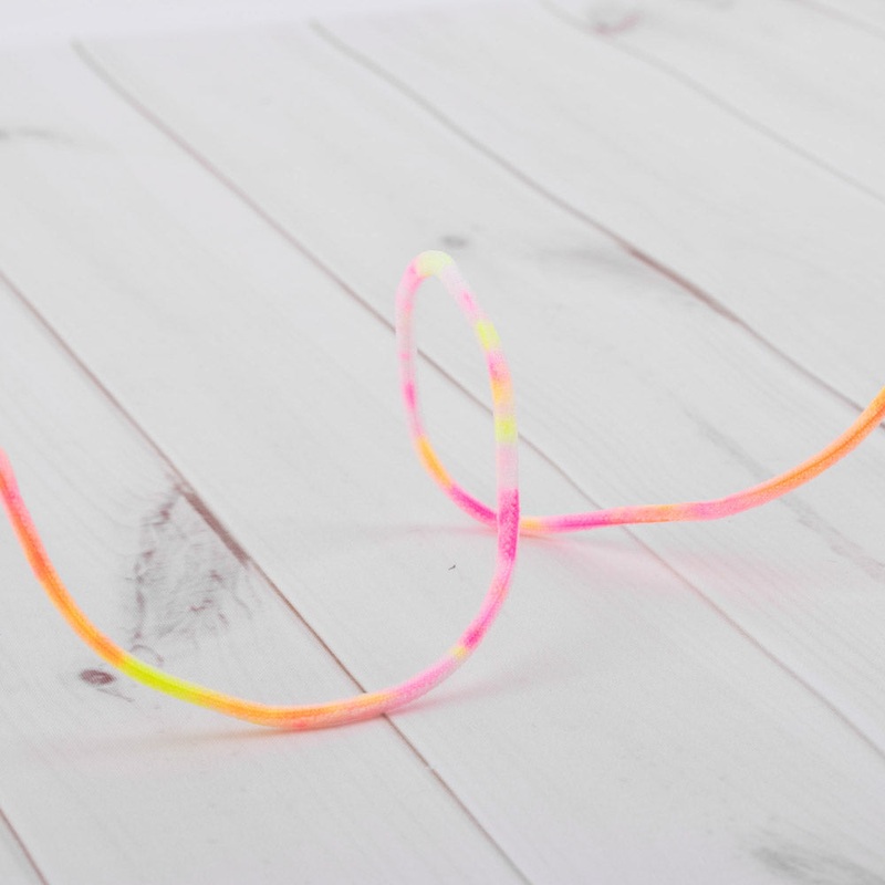 3mm Knitted Tie Dye Elastic – Pink