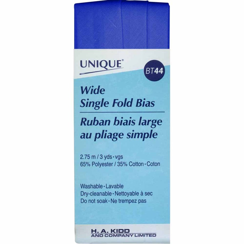 UNIQUE Wide Single Fold Bias Tape 25mm x 2.75m – Royal Blue