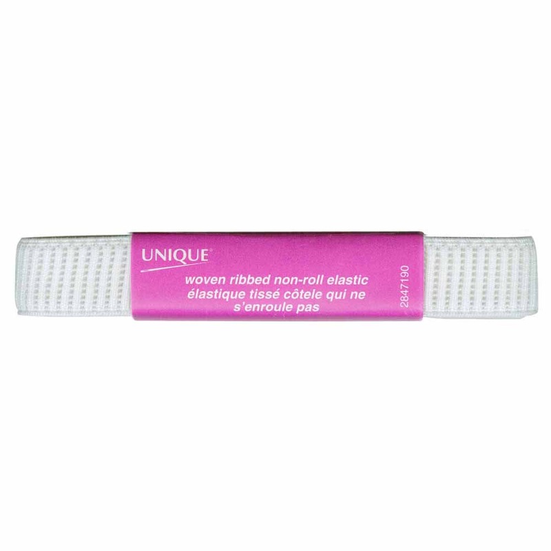 UNIQUE Woven Ribbed Elastic 19mm x 0.9m – White