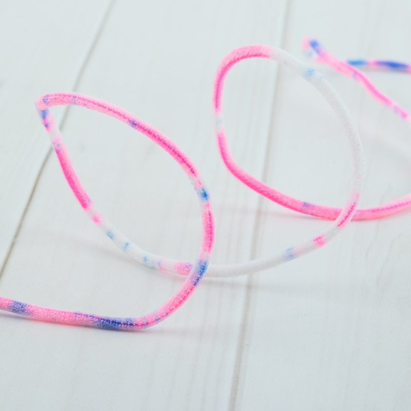 3mm Knitted Tie Dye Elastic – Pink / Blue