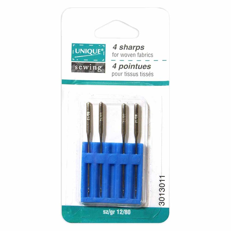 UNIQUE SEWING Sharps Needles – size 80/12 – 4 count