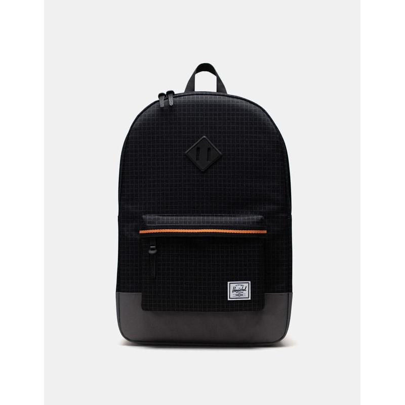 Herschel Supply Co. Heritage Backpack – Black Grid/Gargoyle/Sun Orange