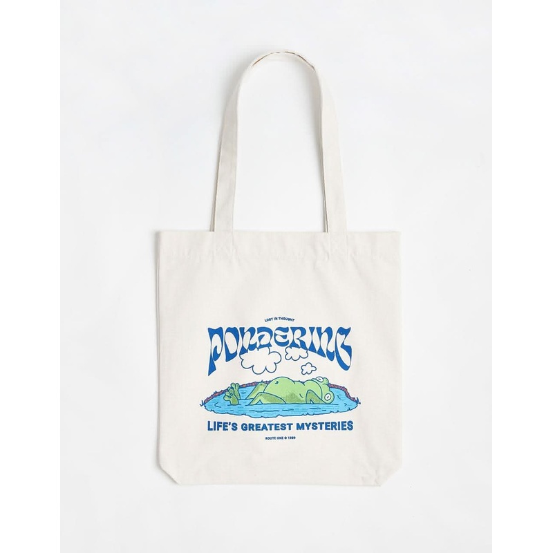 Recycled Pondering Tote Bag – Natural