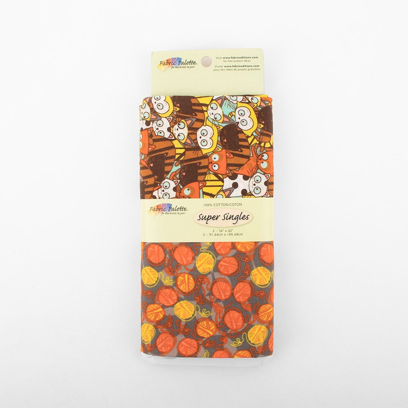 2 yard pre-cut cotton prints –  Animals – Orange