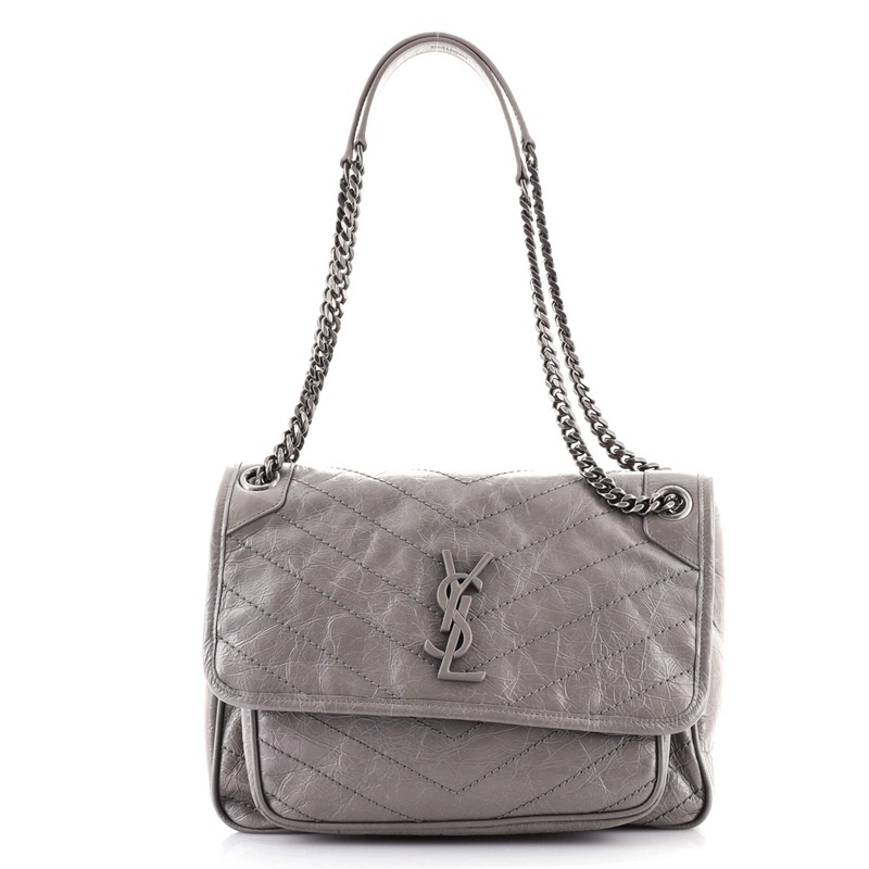 Niki Chain Flap Bag Matelasse Chevron Leather Medium S744817048066