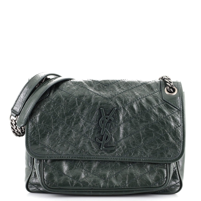 Niki Chain Flap Bag Matelasse Chevron Leather Medium S744817048297