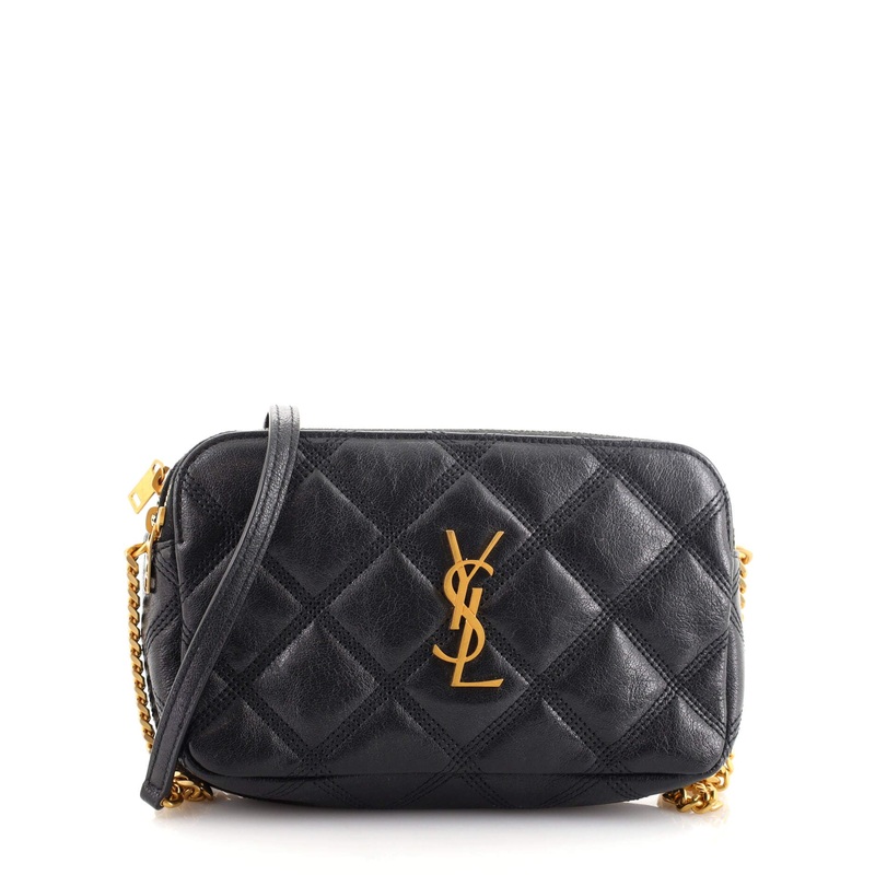 Becky Double Zip Crossbody Pouch Quilted Leather Mini S744817042316