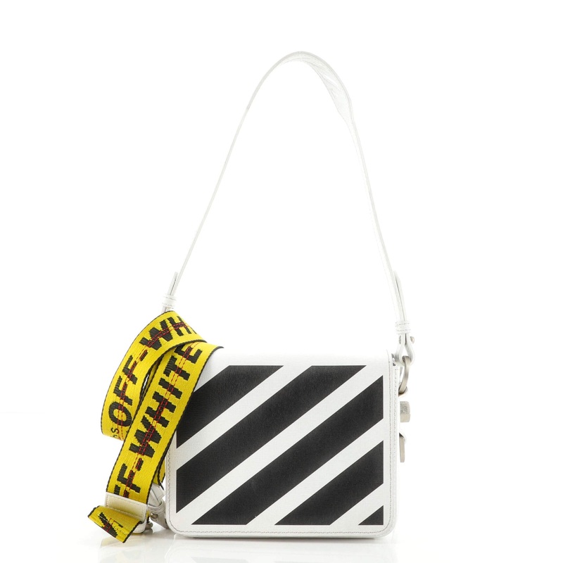 Binder Clip Flap Bag Striped Leather Small S744817043626