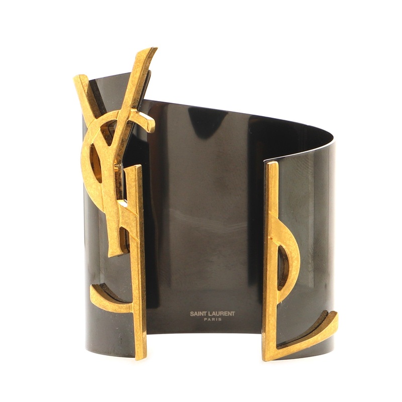 Classic Monogram Cuff Bracelet Metal Wide