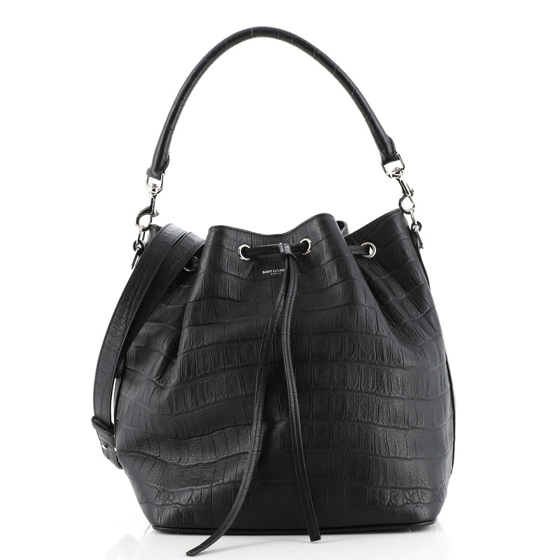 Emmanuelle Bucket Bag Crocodile Embossed Leather Medium S744817043240