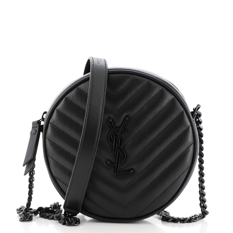Vinyle Round Camera Bag Matelasse Chevron Leather S744817041718