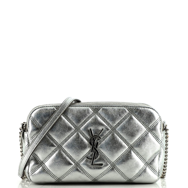 Becky Double Zip Crossbody Pouch Quilted Leather Mini S744817034969