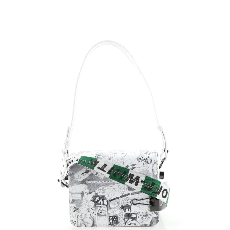 Binder Clip Flap Bag Printed Leather Small S744817039411