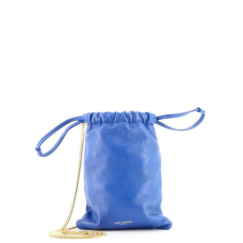 Paris Drawstring Crossbody Pouch Leather