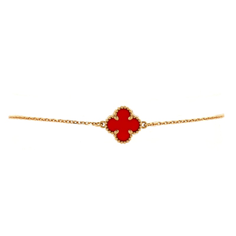 Sweet Alhambra Bracelet 18K Rose Gold and Carnelian S744817023018