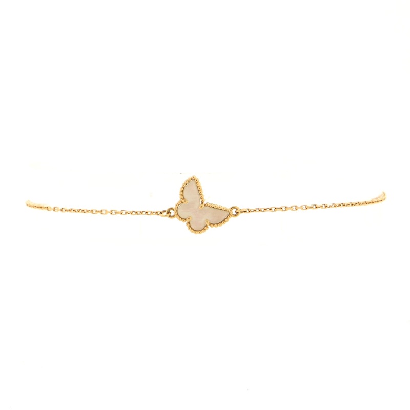 Sweet Alhambra Butterfly Bracelet 18K Yellow Gold and Mother of Pearl S744817022512