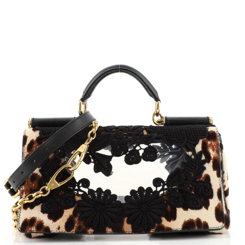 Miss Sicily Bag Calf Hair with Embroidered PVC East West