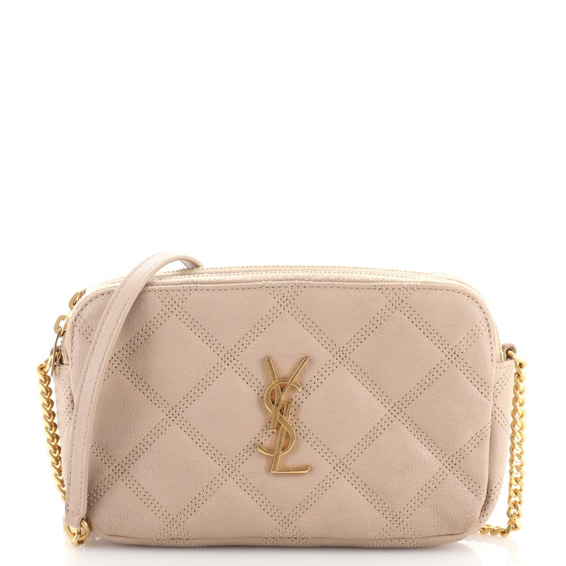 Becky Double Zip Crossbody Pouch Quilted Leather Mini S744817010618