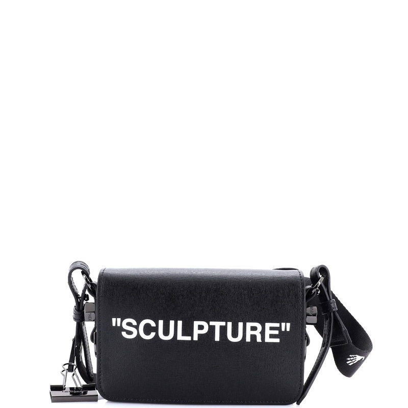 Binder Clip Flap Bag Printed Leather Small S744817012473