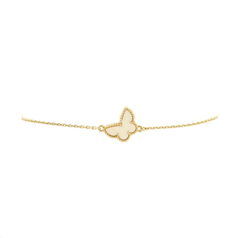 Sweet Alhambra Butterfly Bracelet 18K Yellow Gold and Mother of Pearl S744817009352