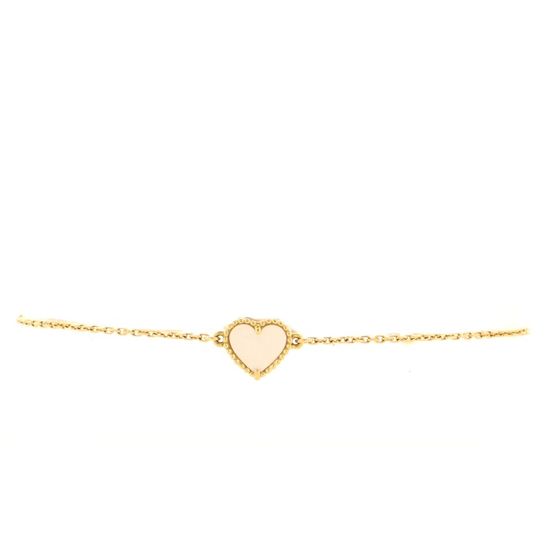 Sweet Alhambra Heart Bracelet 18K Yellow Gold and Mother of Pearl S744817010100