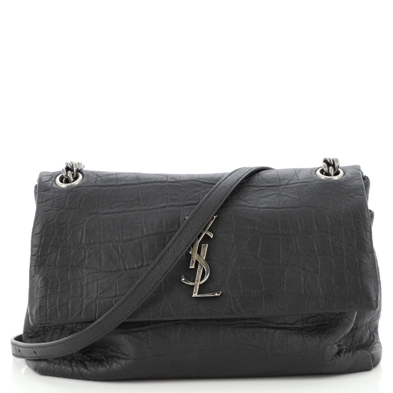 West Hollywood Shoulder Bag Crocodile Embossed Leather Medium S744817012009