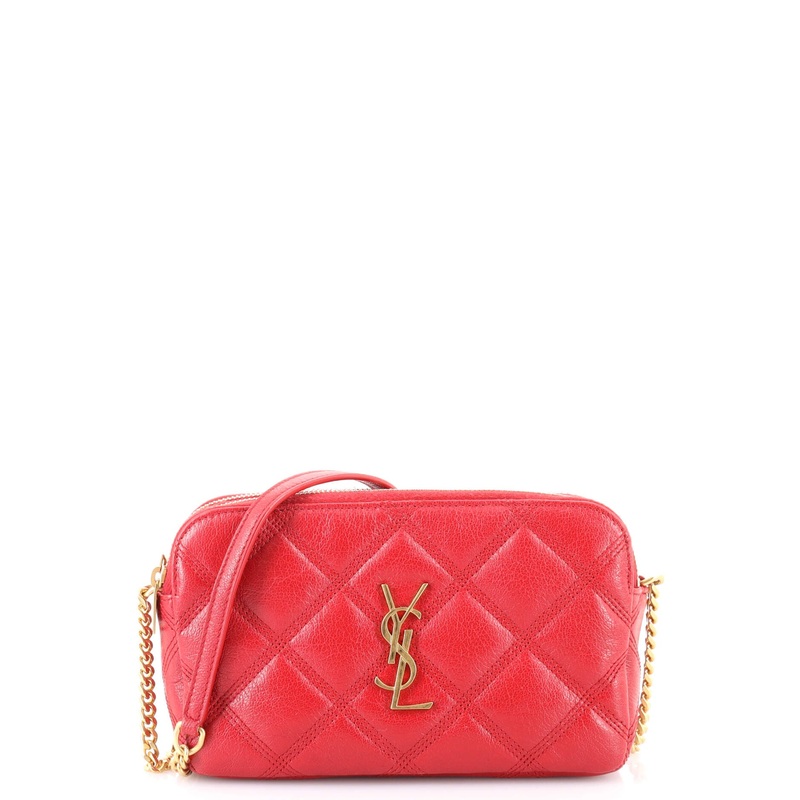 Becky Double Zip Crossbody Pouch Quilted Leather Mini S744817008778
